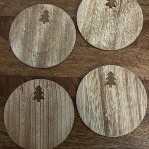 Wooden Coasters with Tree Design